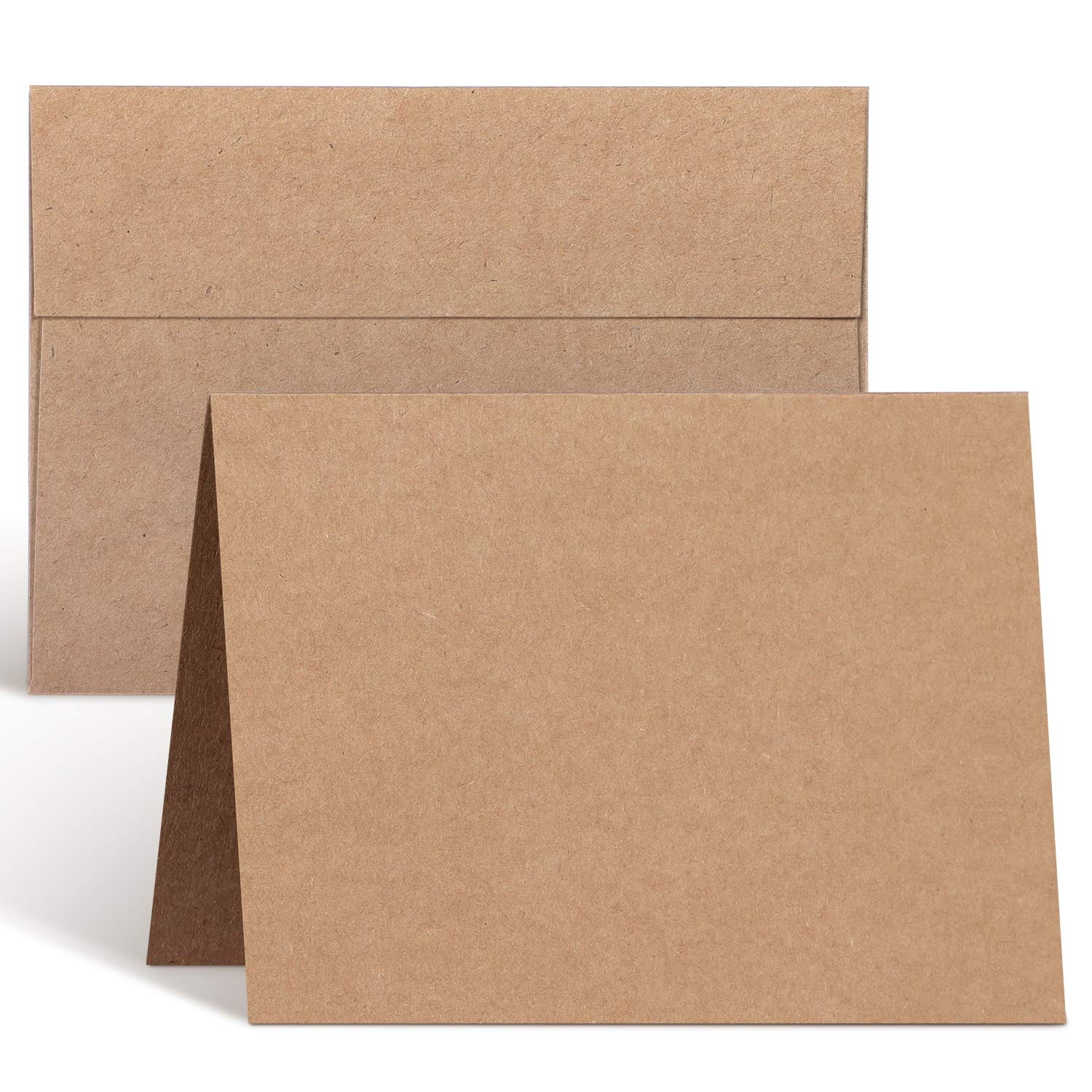 Ohuhu 100-Pack 5x7 Heavyweight Kraft Paper Blank Cards & A7 Envelopes for DIY Greeting Cards - Perfect for Weddings, Birthdays, Invitations, Baby Showers, Thank You Notes & All Occasions | Handmade Stationery, Crafting & Personalized Gifts