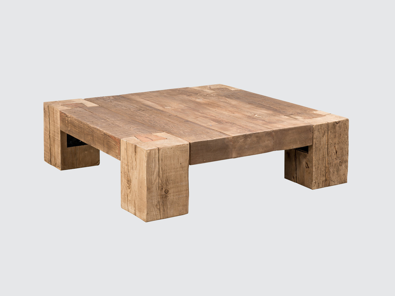 Modern English Beam Coffee Table - Rustic Solid Wood Living Room Center Table for Home Decor, Farmhouse Style Furniture - Perfect for Living Room, Lounge, or Office