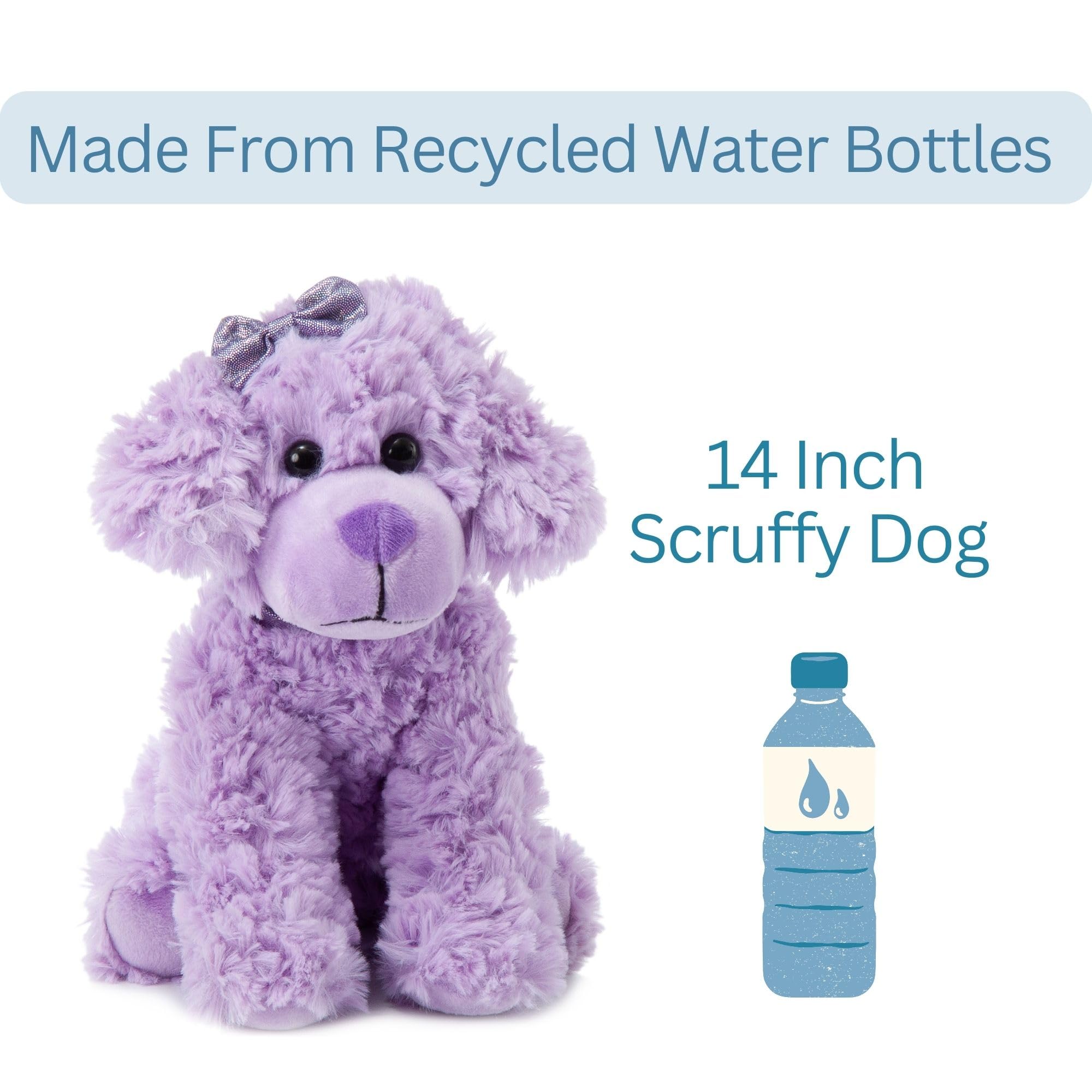 Soft & Cuddly Scruffy Dog Plush Toy - 9 Inch Purple Stuffed Animal, Perfect Gift for Girls & Kids | Great for Birthday Presents, Nursery Decor & Comfort Companions
