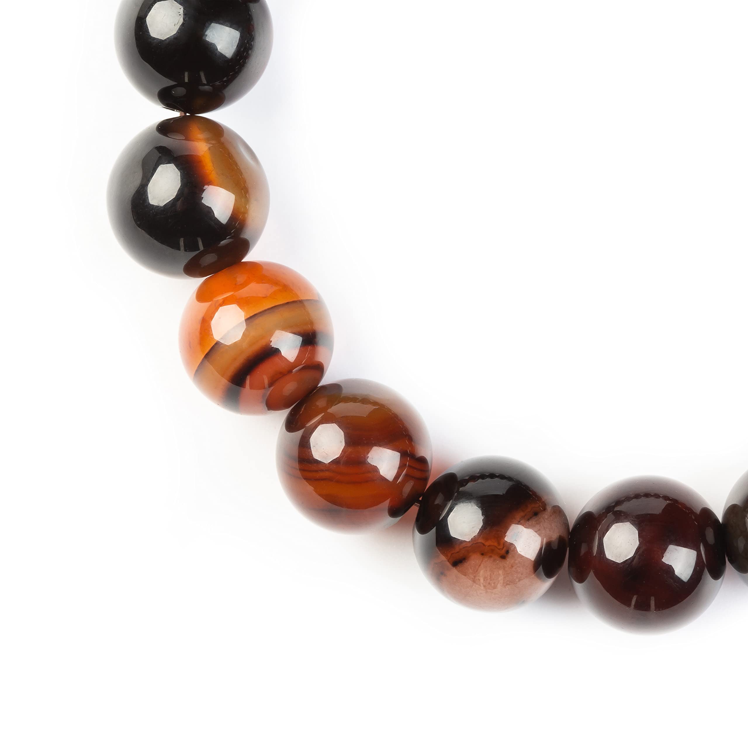 Natural Stretch Gemstone Crystal Bead Bracelet - Healing Tiger Eye Stone Beaded Bracelet for Women & Men | Unisex Spiritual Jewelry Gift for Meditation, Yoga & Positive Energy