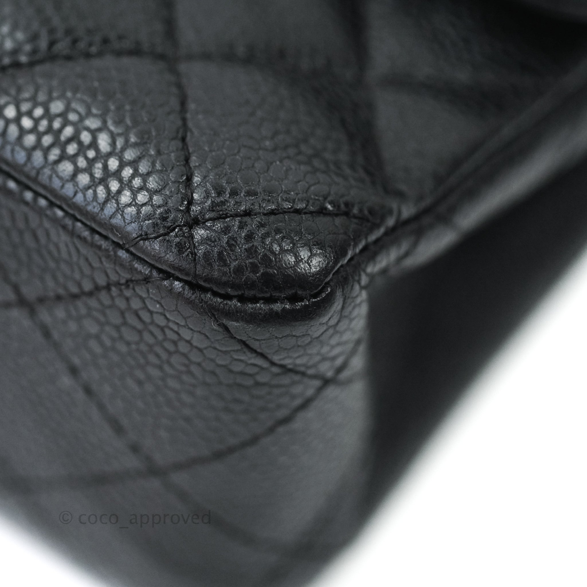 Chanel Classic M/L Medium Double Flap Bag Black Caviar Leather with Silver Hardware - Luxury Designer Handbag for Women, Perfect for Work, Evening Events & Special Occasions