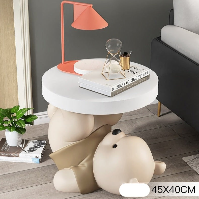 Vigorous Bear Statue - Handcrafted Side Table Decor & Unique Home Ornament | Perfect for Living Room, Cabin, or Office Decoration