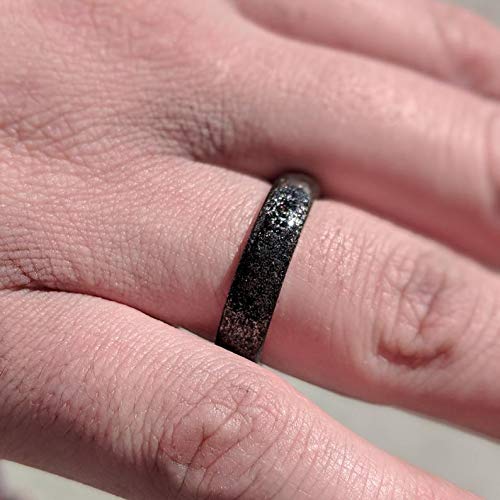 Authentic Gibeon Meteorite Wedding Band - 6mm Genuine Stardust Ring for Men & Women | Perfect for Unique Engagement, Anniversary & Cosmic Jewelry Gifts