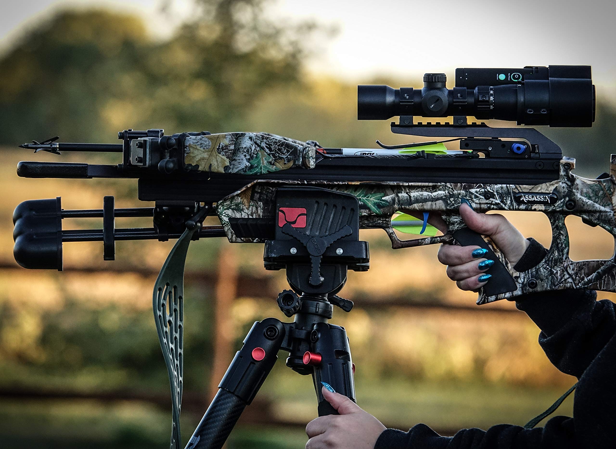 BOG DeathGrip Tripod - Lightweight & Stable Shooting Rest with Adjustable Legs, Bubble Level for Hunting, Outdoor Photography - Perfect for Rifle Support, Vlogging, and Hands-Free Operation