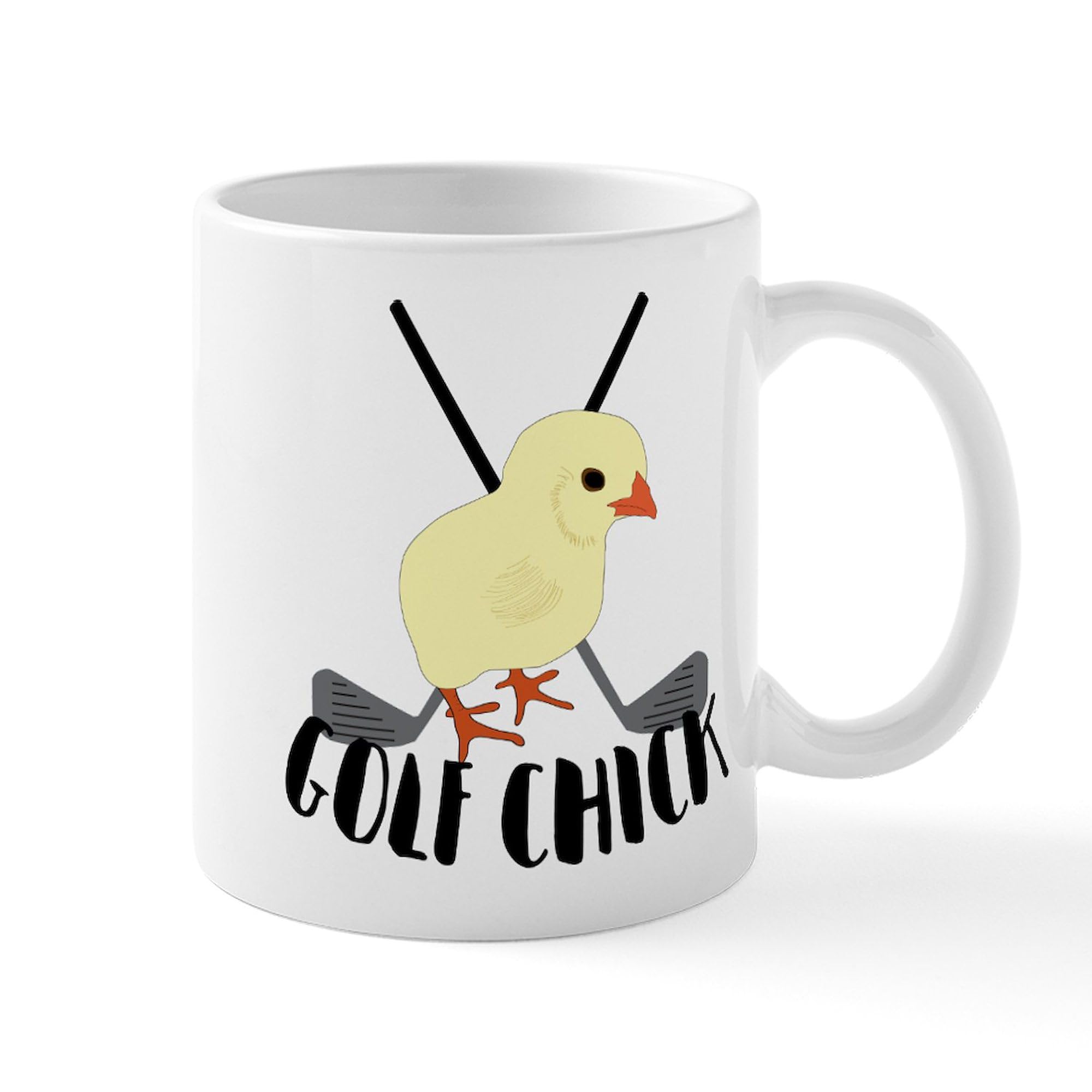 Golf Chick 11 oz Ceramic Coffee Mug - 325 ml White Tea Cup with Handle - Perfect for Golf Lovers, Office Use & Gift Giving