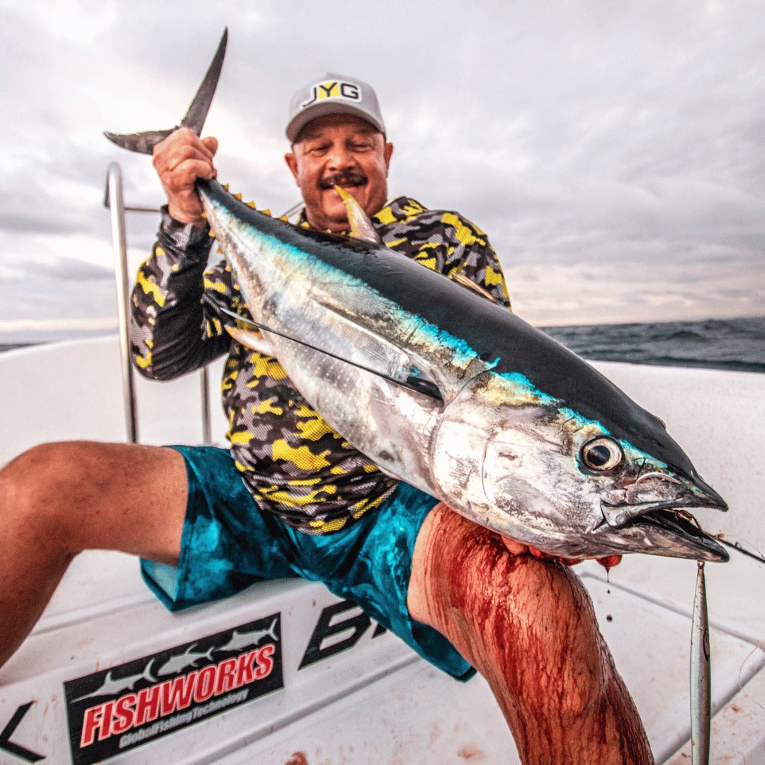 JYG Pro Fishing Stryke Tuna Jig Rigged - Premium Saltwater Tuna Lure for Offshore Fishing - Perfect for Deep Sea, Boat, and Kayak Angling