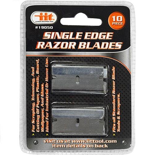 10-Pack Single Edge Razor Blades - 19050 Stainless Steel Replacement Blades for Crafting, Woodworking & Shaving - Sharp Precision Utility Blades for DIY Projects and Professional Use