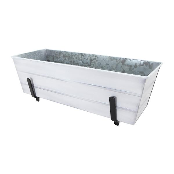 Decorative Flower Box with Sturdy Railing Brackets - Perfect for Balcony, Deck, and Window Garden Decor