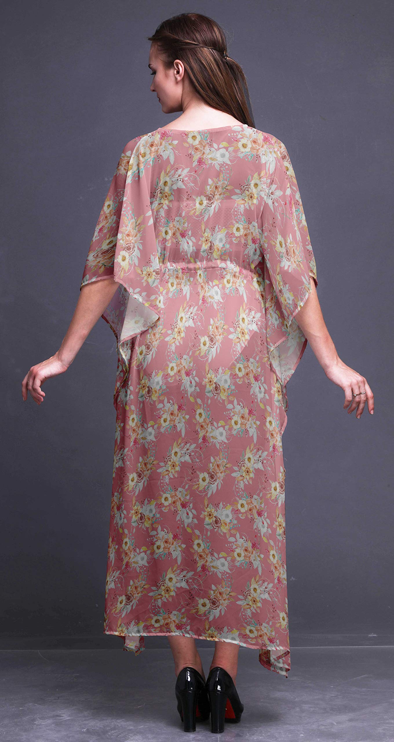 Bimba Beach Kaftan - Women's Flowy Maxi Dress Cover Up | Long Summer Kimono Style Bikini Coverup for Pool, Beach & Vacation Wear