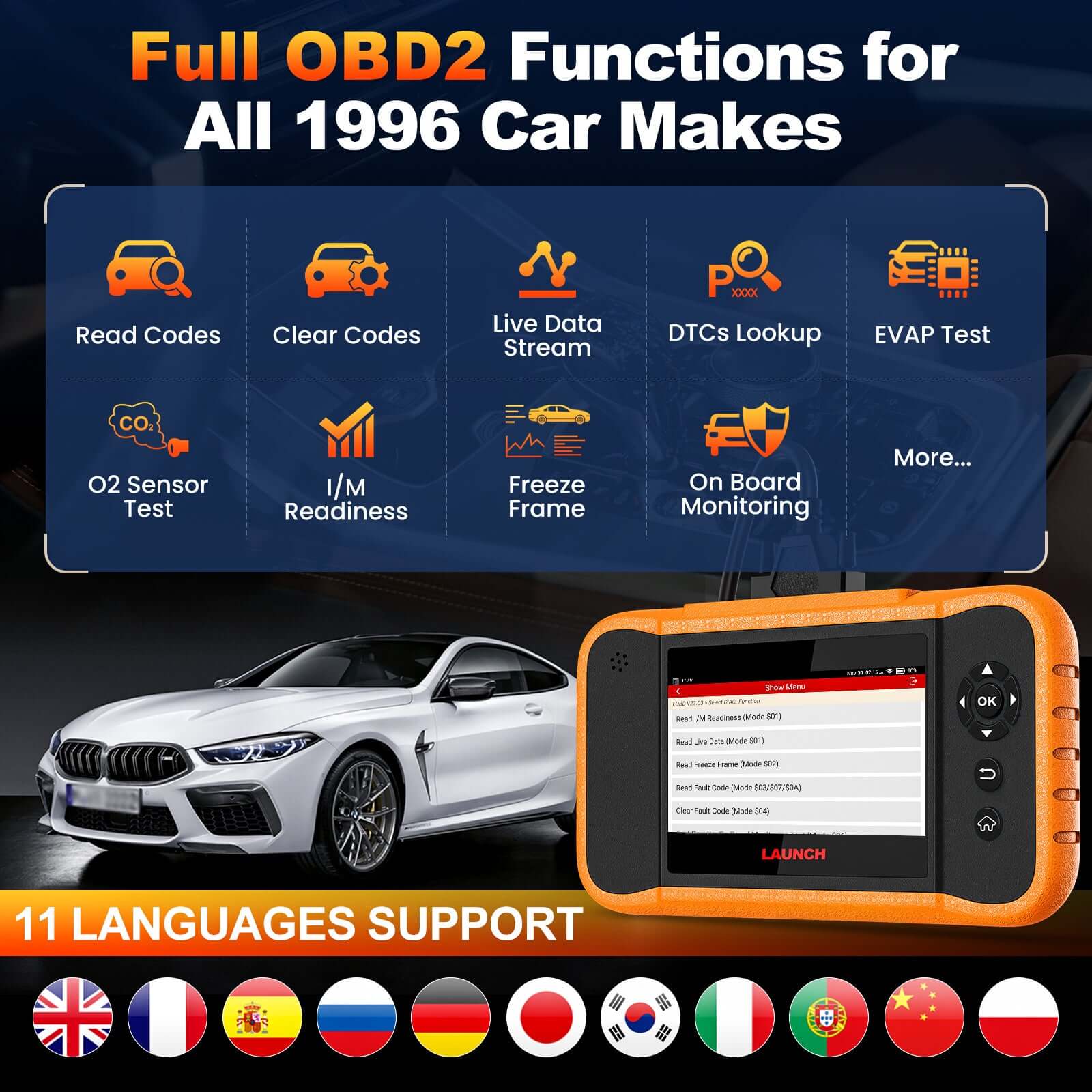 2025 LAUNCH X431 Creader Elite V2.0 OBD2 Scanner - Advanced Bi-Directional Diagnostic Tool for Ford, GM, Chrysler Vehicles | Read & Clear Codes, Live Data | Perfect for Mechanics & DIY Car Repairs