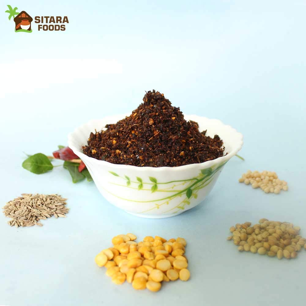 Authentic Andhra Nalla Karam Podi - Spicy Indian Gunpowder Chutney Powder for Breakfast, Idli, Dosa & Rice | Homemade South Indian Masala