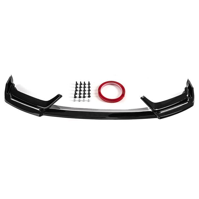 Glossy Black Front Bumper Lip Splitter with LED Daytime Running Lights for 2017-2021 Honda Civic Hatchback & Si | Lower Chin Protection & Air Dam Spoiler | Perfect for Street Racing & Car Customization