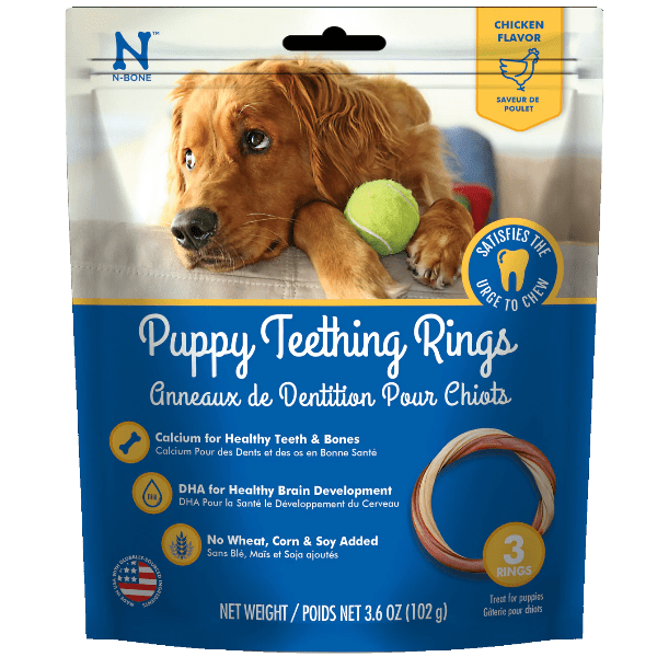 N Bone Puppy Teething Rings - Chicken Flavor Dog Chew Toys for Puppies, Natural Dental Care & Training Treats - Perfect for Teething Relief and Playtime