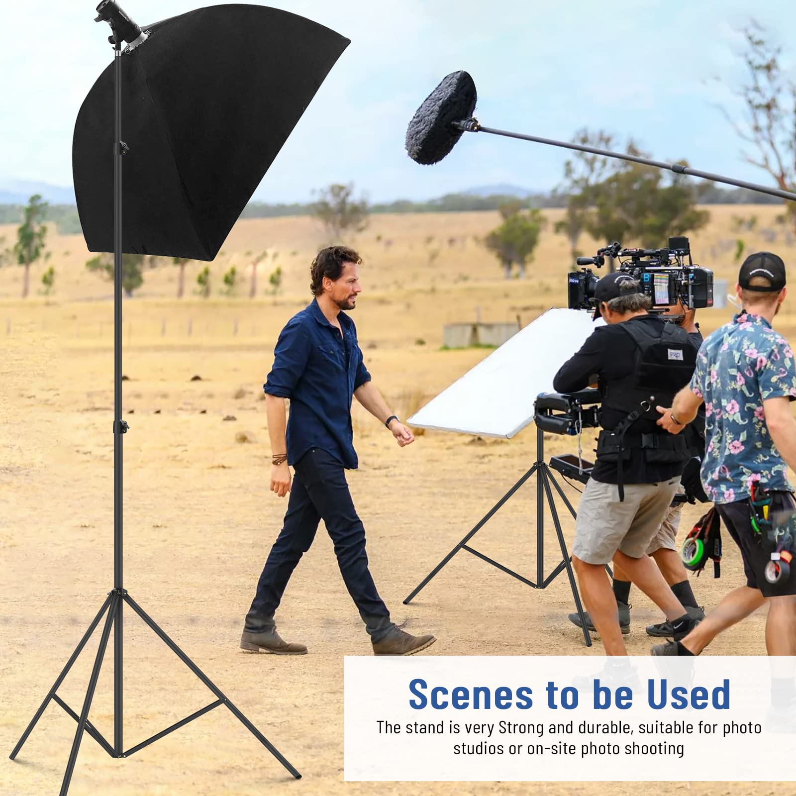 13ft Heavy Duty Light Stand for Photography & Video - 13'/160inch/400cm Air Cushioned Sky High Tripod with Carrying Case - Perfect for Gimbal Stabilizers, DSLR Cameras, LED Ring Lights & Studio Flash - Ideal for Sports Shooting, YouTube Videos & Professional Photography