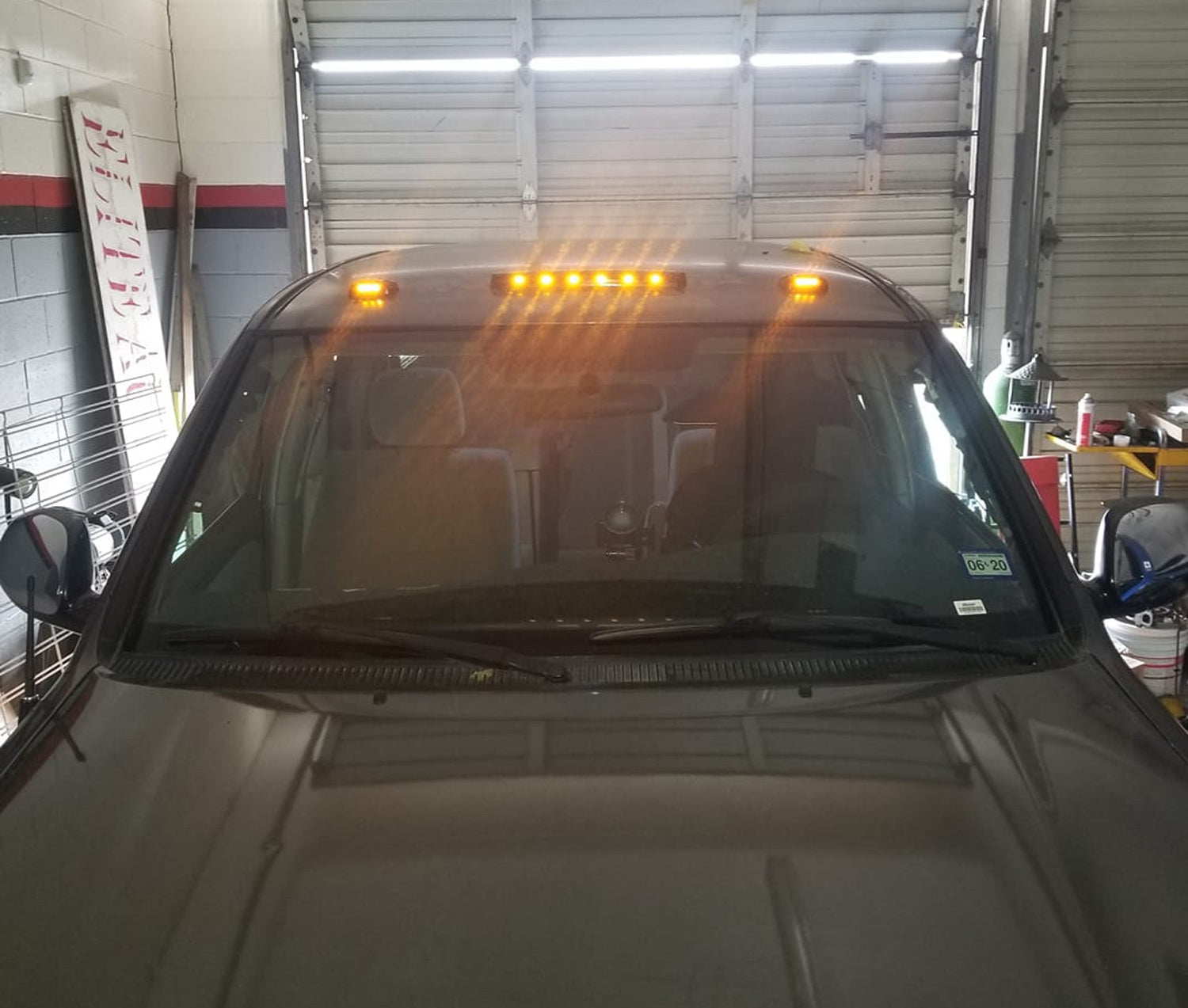 3-Piece Smoke Amber Dotted LED Cab Roof Light Kit - Compatible with 2007-2014 Chevy Silverado/GMC Sierra HD Trucks - OEM Spec Off-Road Lighting for Enhanced Visibility & Style