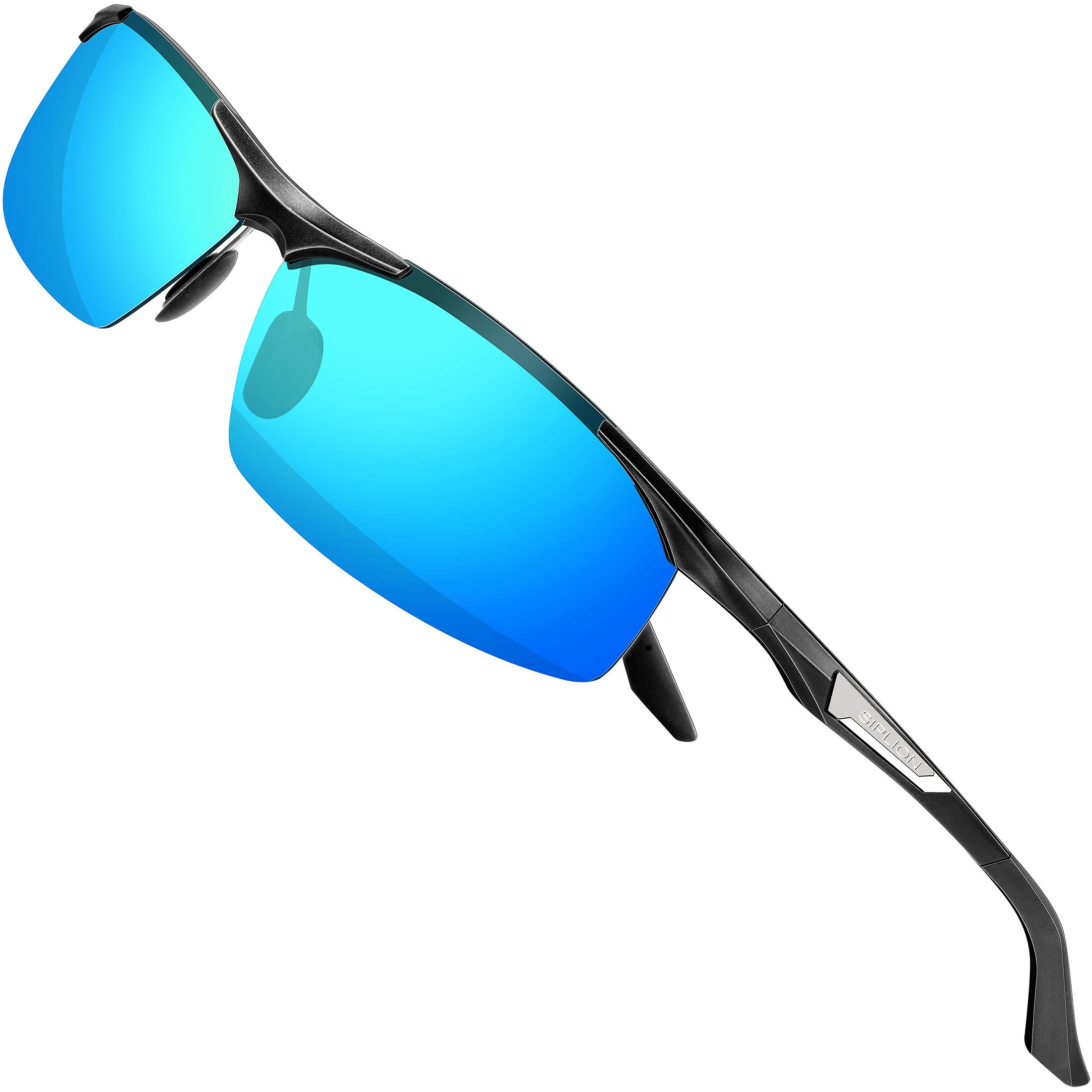 SIPLION Polarized Sports Sunglasses for Men - UV Protection Golf Fishing Driving Glasses with Metal Frame - Perfect for Outdoor Activities & Sports