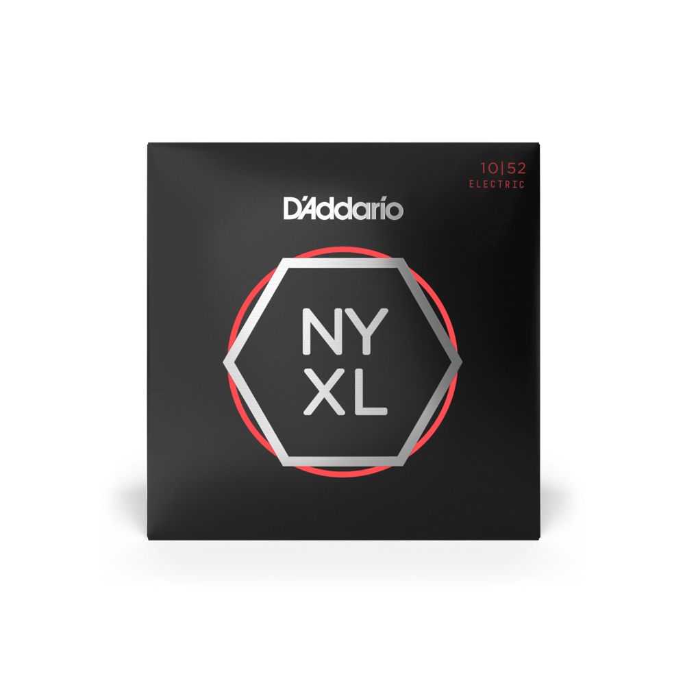 D'Addario NYXL1052 NYXL Nickel 10-52 Light Top/Heavy Bottom Electric Guitar Strings - Perfect for Rock, Metal & Drop Tuning Performances