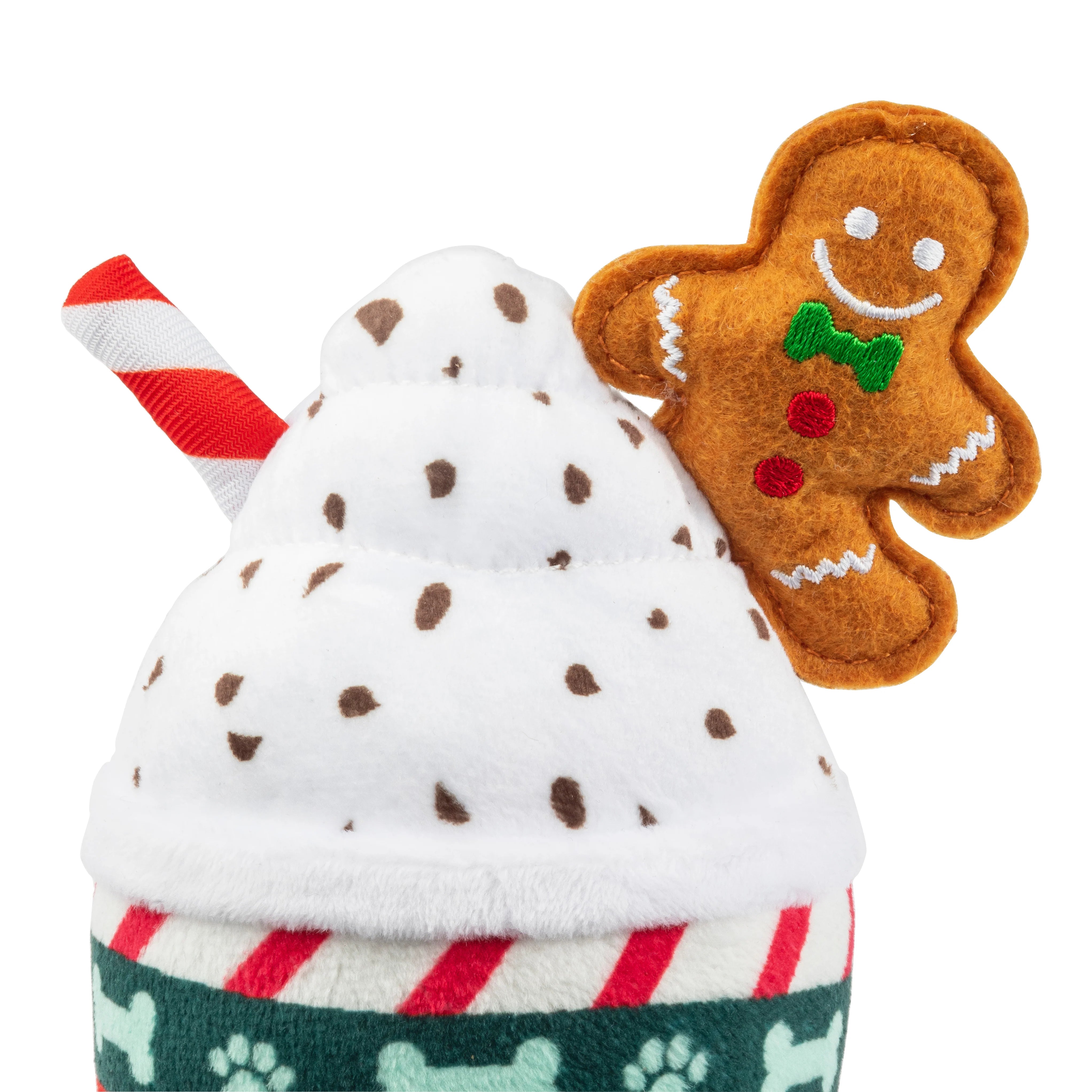 Starbarks Gingerbread Latte Christmas Dog Toy - Chew-Resistant Holiday Pet Gift for Small & Large Dogs - Perfect for Playtime & Stocking Stuffers