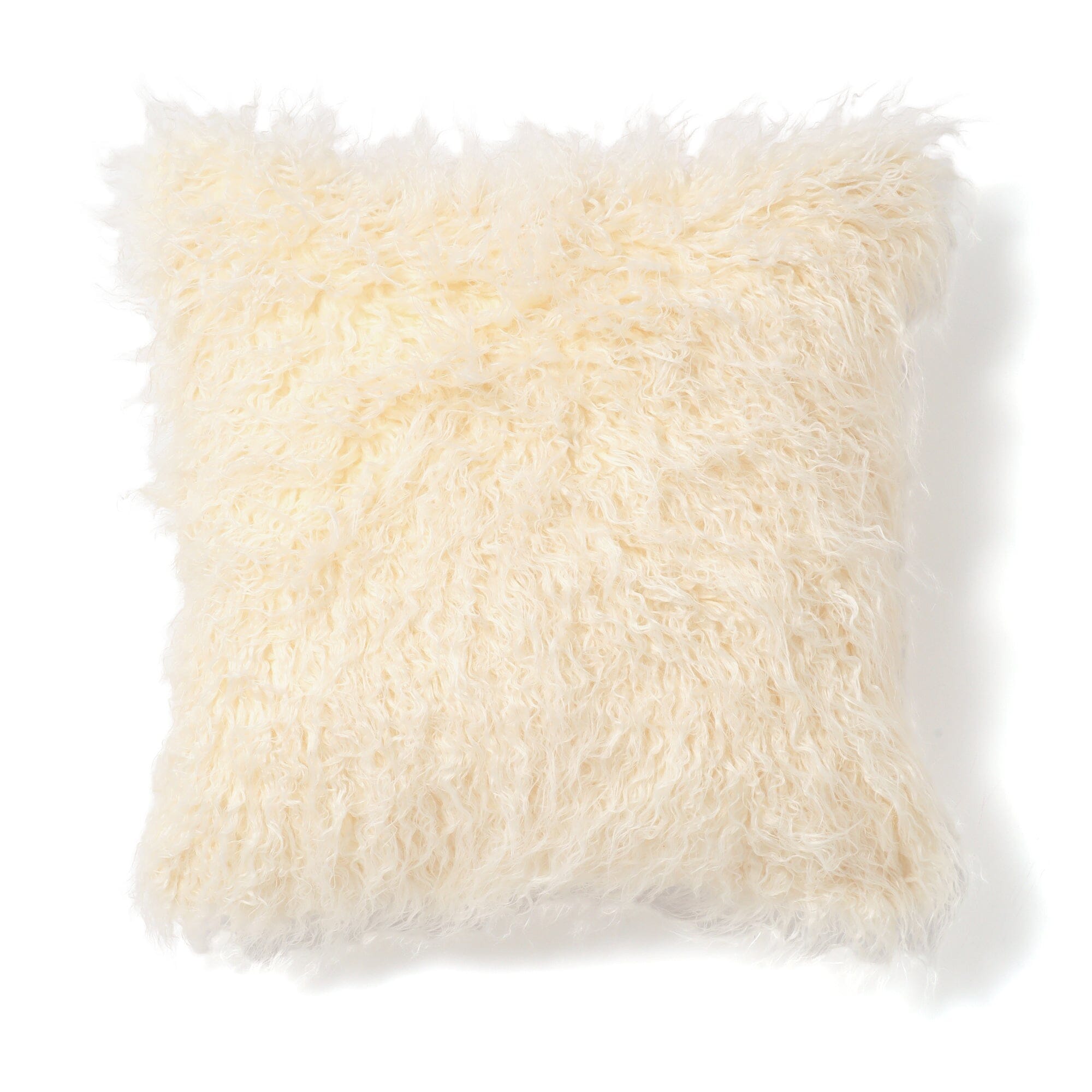 Premium Faux Fur Cushion Cover 18x18 Inches (450x450mm) - Soft Ivory Luxury Pillow Case for Sofa, Bed, Chair - Cozy Home Decor & Gift Idea