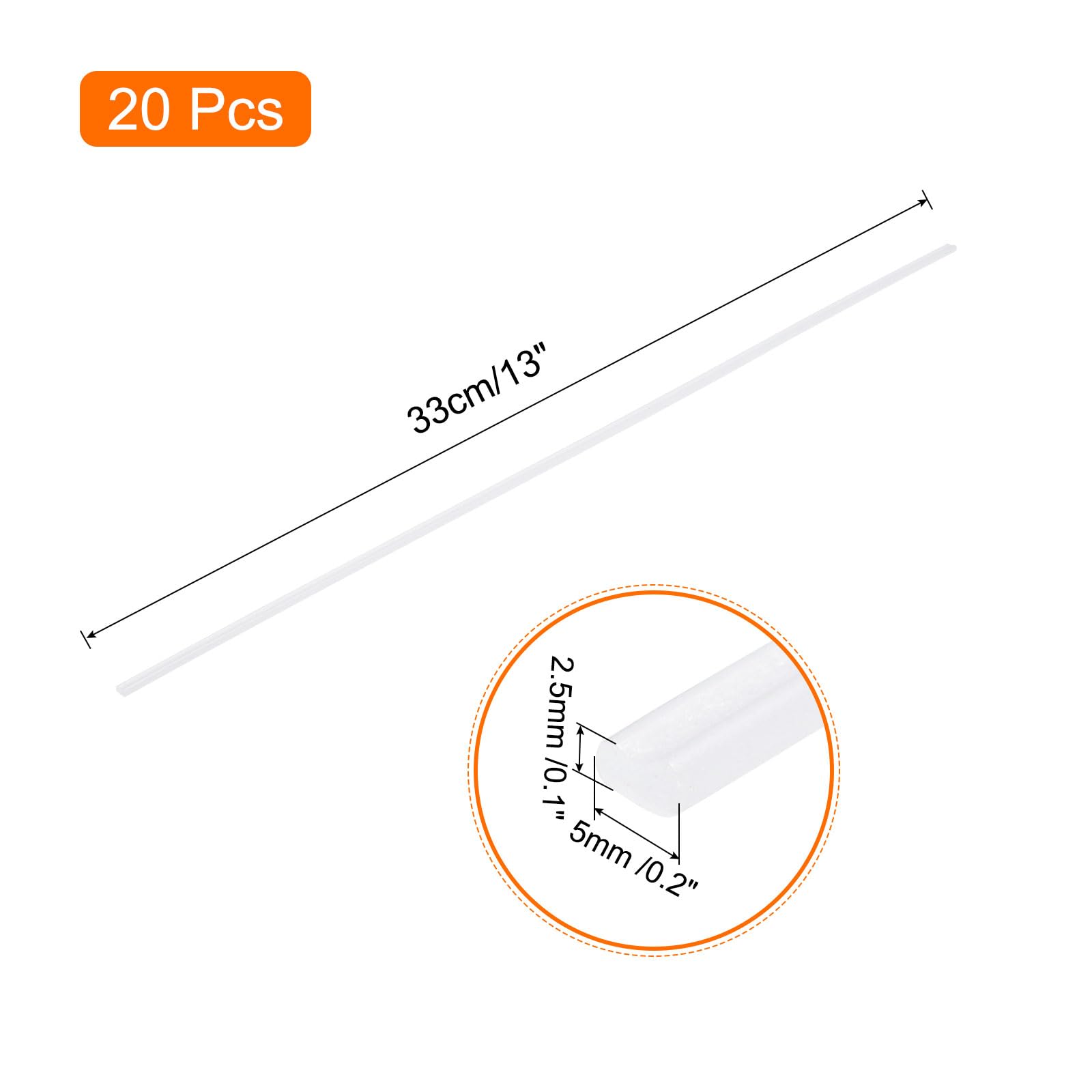 20pcs 13 Inch White PP Plastic Welding Rods for Car Bumper Repair, Kayak Fixing, Plastic Welder - Durable Plastic Welding Strips for DIY Projects & Professional Use