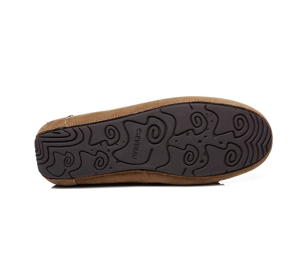 EVERAU® Women's Leather Bow Casual Summer Moccasins - Comfortable Slip-On Loafers for Walking, Travel & Everyday Wear