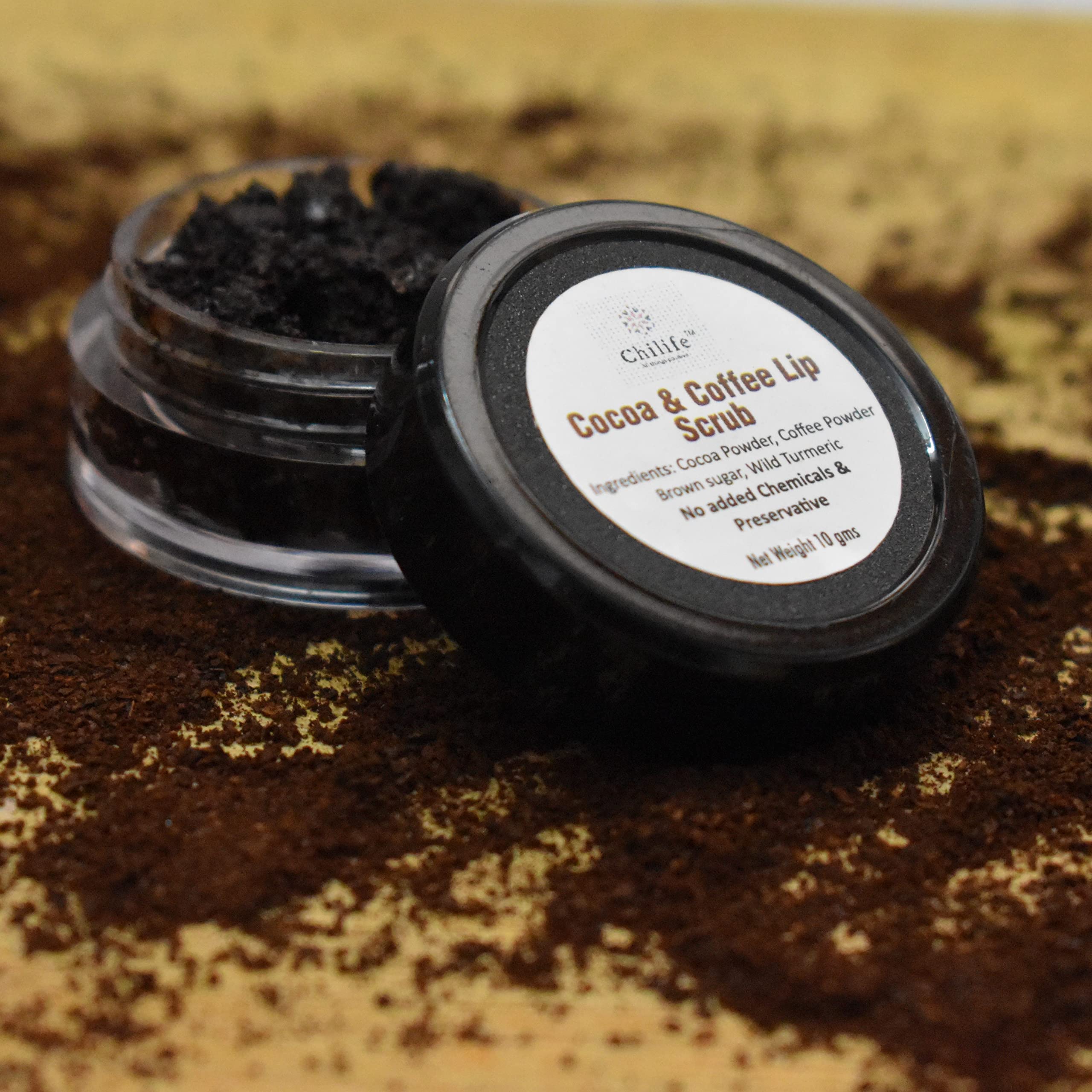 All Natural Cocoa & Coffee Lip Scrub for Men & Women - 10g Exfoliating Lip Care | Perfect for Dry, Chapped Lips & Pre-Makeup Prep