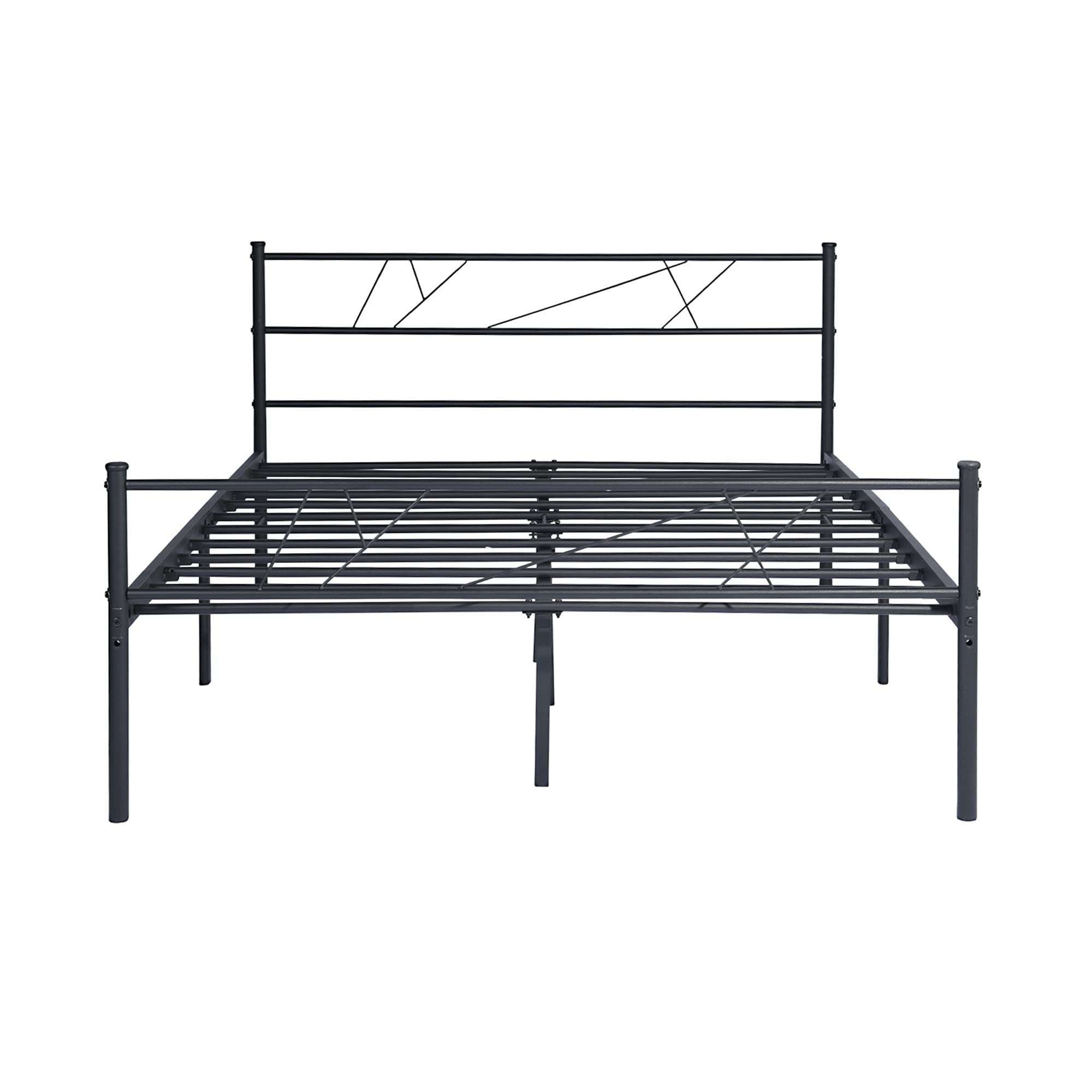 Black Metal Full Bed Frame with Headboard & Footboard - 14 Inch Sturdy Platform Bed Frame, No Box Spring Needed, Underbed Storage Space - Perfect for Bedrooms, Dorms, Adults & Kids - Ideal for Small Spaces & Guest Rooms