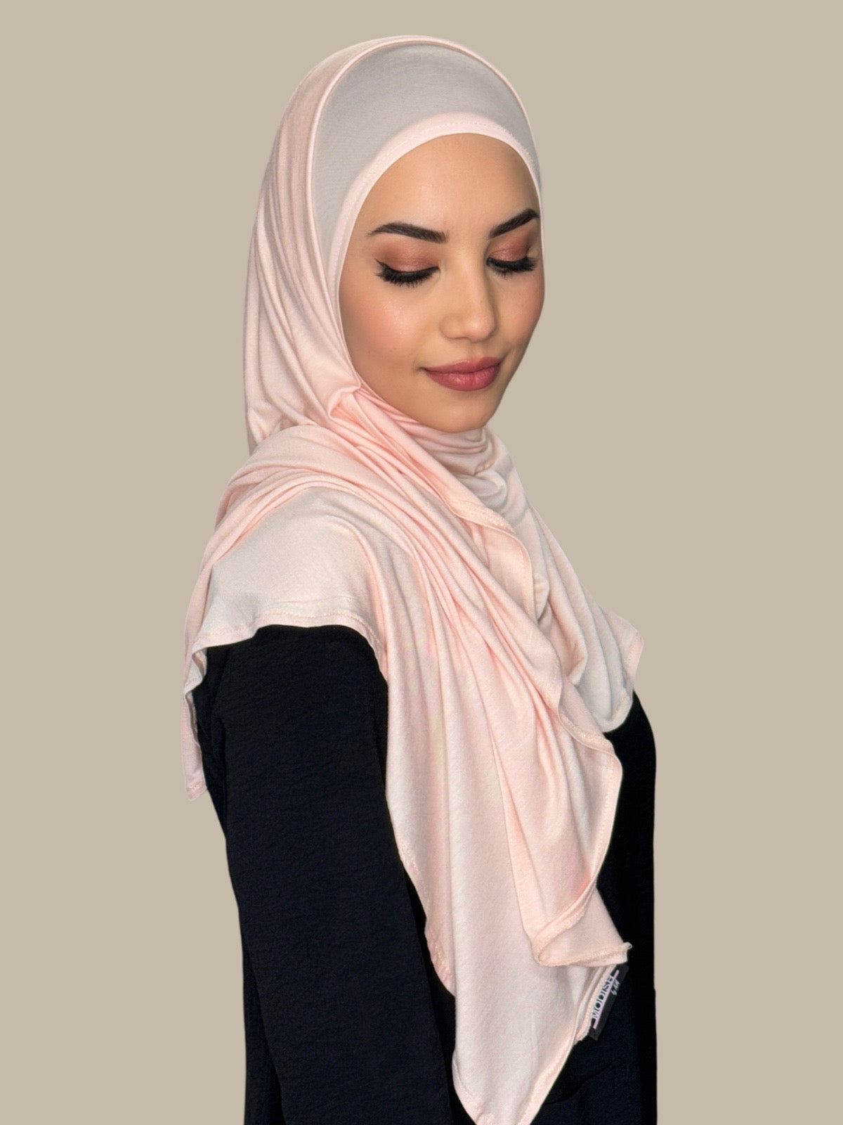 Premium Pre-Sewn Jersey Hijab with Pearl Embellishments - Comfortable & Stylish for Daily Wear, Work, and Special Occasions