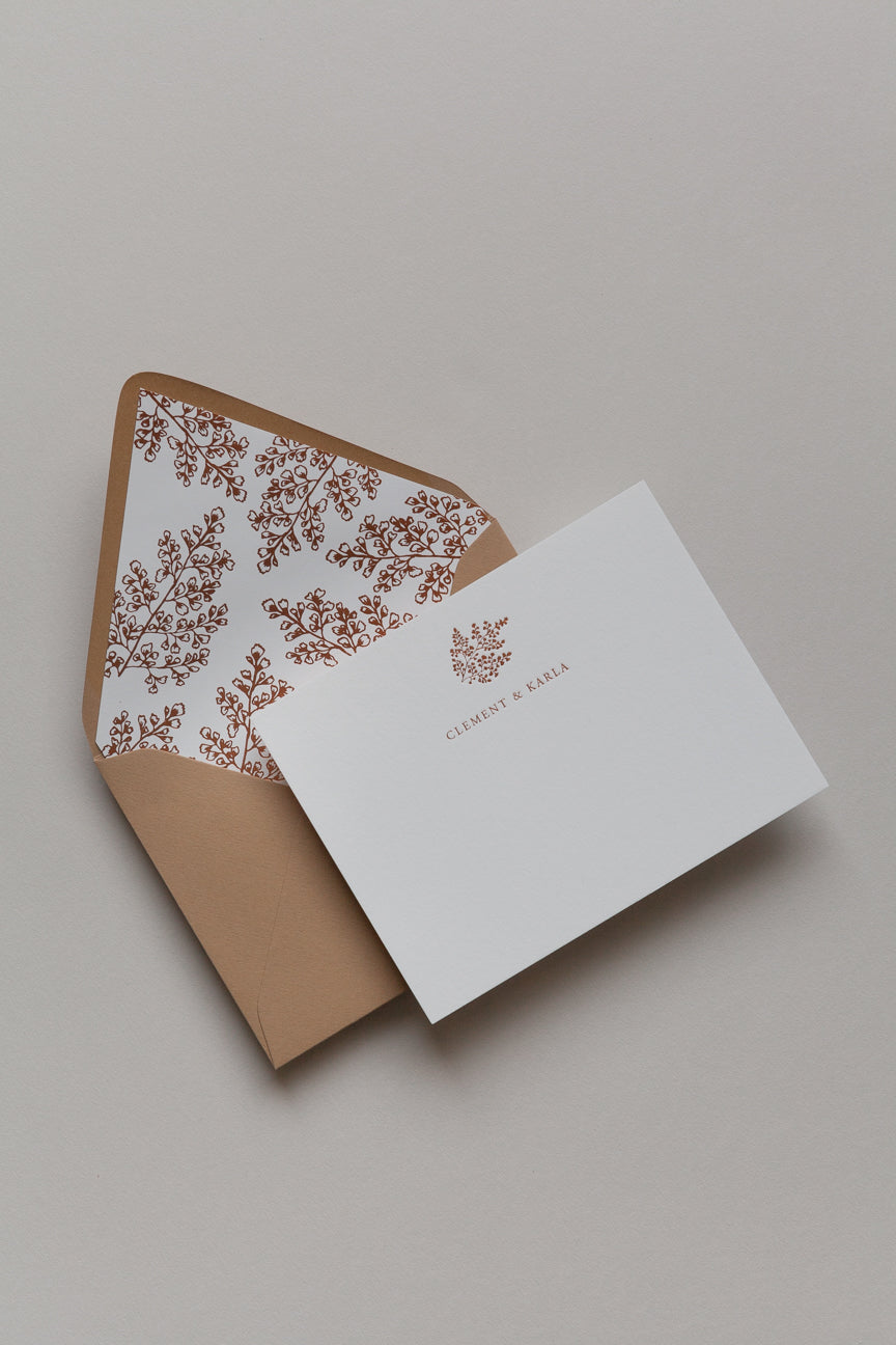 Elegant Maidenhair Fern Envelope Liner - Botanical Wedding Invitation Decor for Greeting Cards & Stationery - Perfect for DIY Crafts, Bridal Shower Invites & Special Occasions