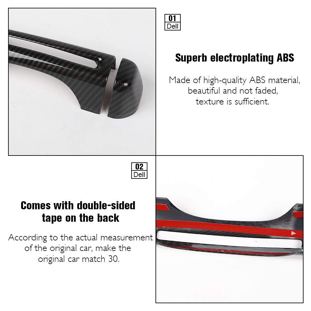 CheroCar JL JT Door Handle Inserts Cover Kit & Tailgate Handle Cover for 2018-2021 Jeep Wrangler JL JLU & 2020-2021 Jeep Gladiator JT - Black Carbon Fiber Grain Exterior Accessories - Upgrade Your Off-Road Vehicle's Style & Protection