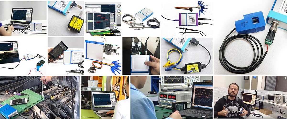 Loto PC Oscilloscope OSCA02M - 2-Channel 35MHz Bandwidth USB Oscilloscope, 100M S/s Sampling, 8~13 Bit Vertical Resolution, Compatible with Windows & Android | Ideal for Electronics Testing, Circuit Debugging, and Engineering Education