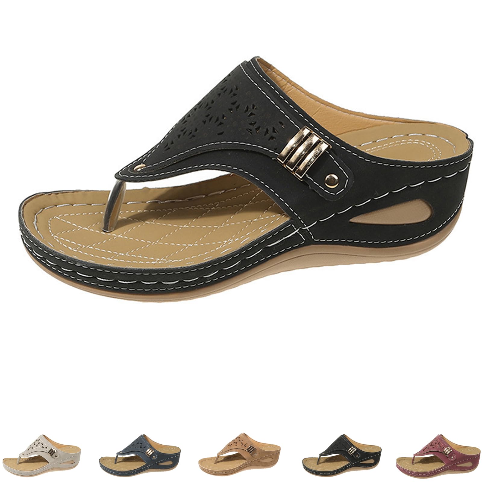 Avylays Orthopedic Sandals for Women & Men - Breathable Mesh Hollow Design Sports Sandals with Arch Support - Comfortable Orthopedic Flip-Flops for Summer Walking, Beach, Pool & Casual Wear