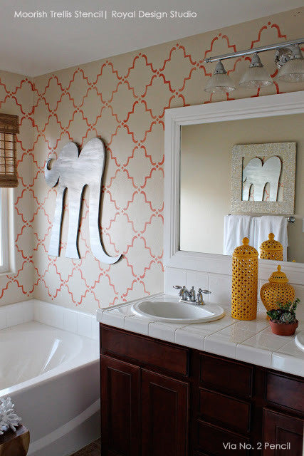 Moorish Trellis Wall Stencil - Reusable DIY Painting Template for Home Decor, Geometric Wall Art, Furniture Makeover - Perfect for Bedroom, Living Room, Nursery & Accent Walls
