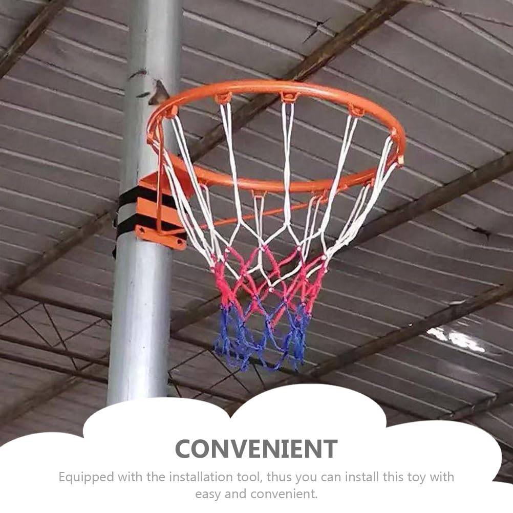 BESPORTBLE 32cm Basketball Hoop - Wall Mounted & Outdoor Basketball Rim with Net - Durable Indoor/Outdoor Basketball Goal for Kids, Backyard, Driveway & Kindergarten Play