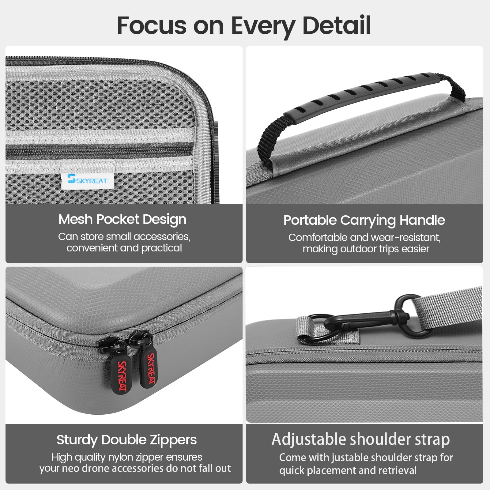 Skyreat Neo Case - Portable PU Leather Shoulder Bag for DJI Neo Drone, Batteries & Accessories | Perfect for Travel, Outdoor Adventures & Drone Storage