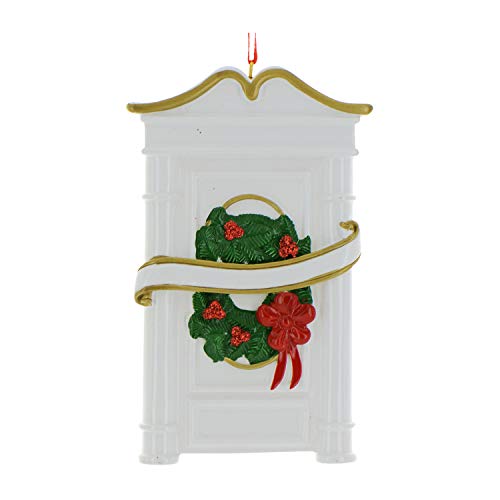 White Door With Wreath