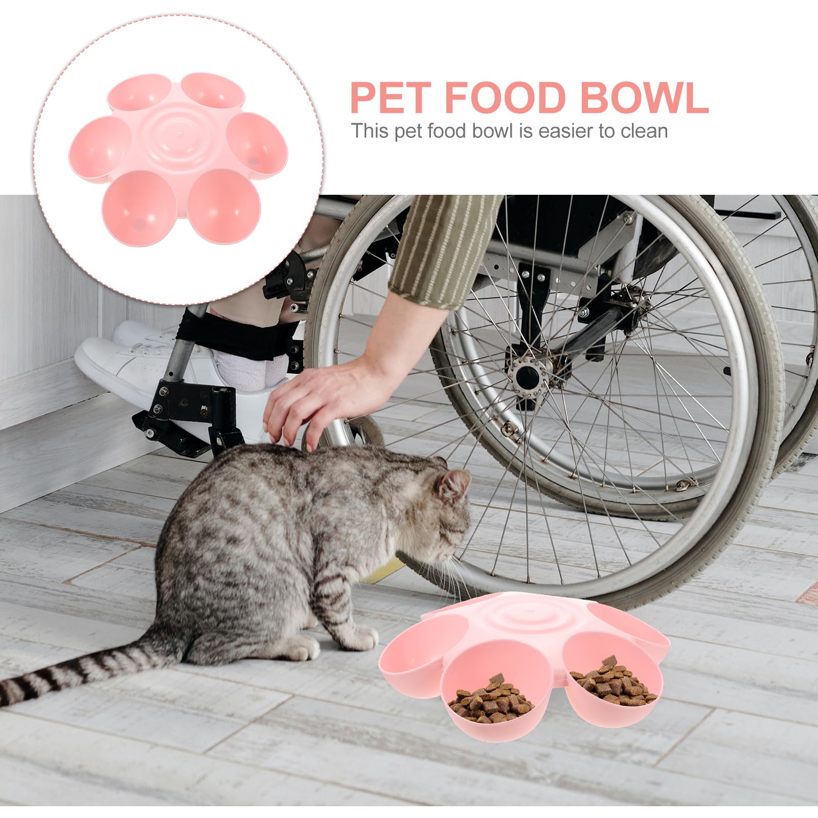 POPETPOP 6-Piece Cat Food and Water Bowl Set - Durable Pet Feeder for Kittens, Puppies, and Multiple Cats | Non-Slip Indoor Cat Dishes for Dry/Wet Food & Water | Perfect for Multi-Cat Homes, Automatic Feeders, and Pet Feeding Stations