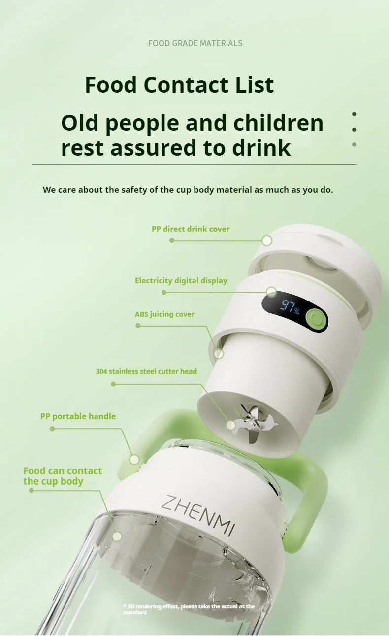 Milex Portable Travel Blender - Mini USB Rechargeable Smoothie Maker for Shakes, Juices & Protein Drinks - Perfect for Gym, Office, Camping & On-the-Go Lifestyle