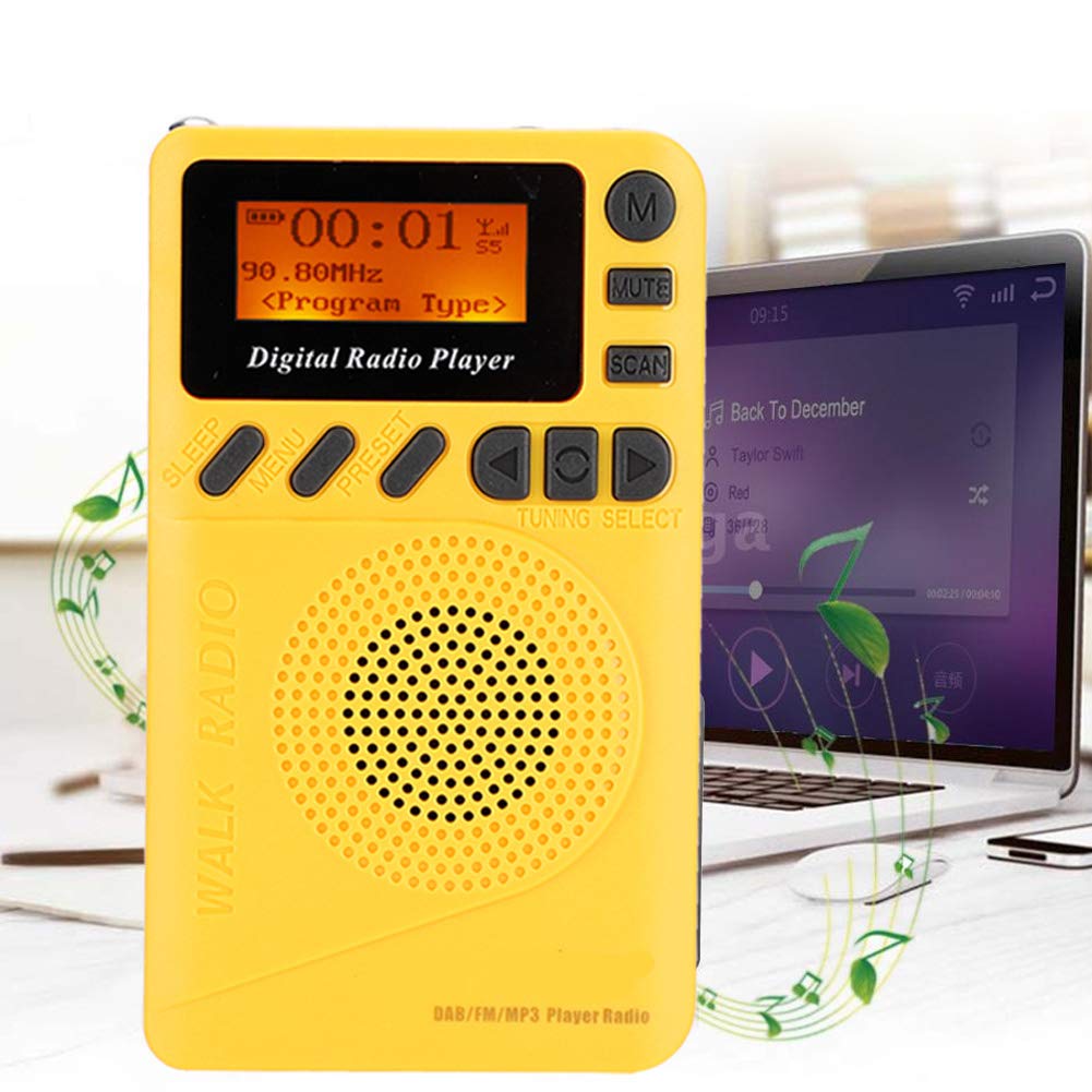 Tbest Mini Pocket Digital DAB+ FM Radio Stereo Receiver with MP3 Player - Portable Headphones & Radios for Travel, Outdoor, and Home Use