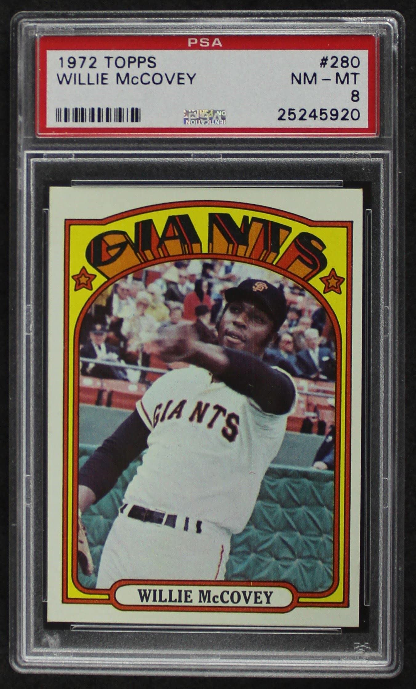 1972 Topps #280 Willie McCovey San Francisco Giants Baseball Card - PSA 8 NM-MT - Vintage MLB Collectible for Sports Memorabilia & Fan Display