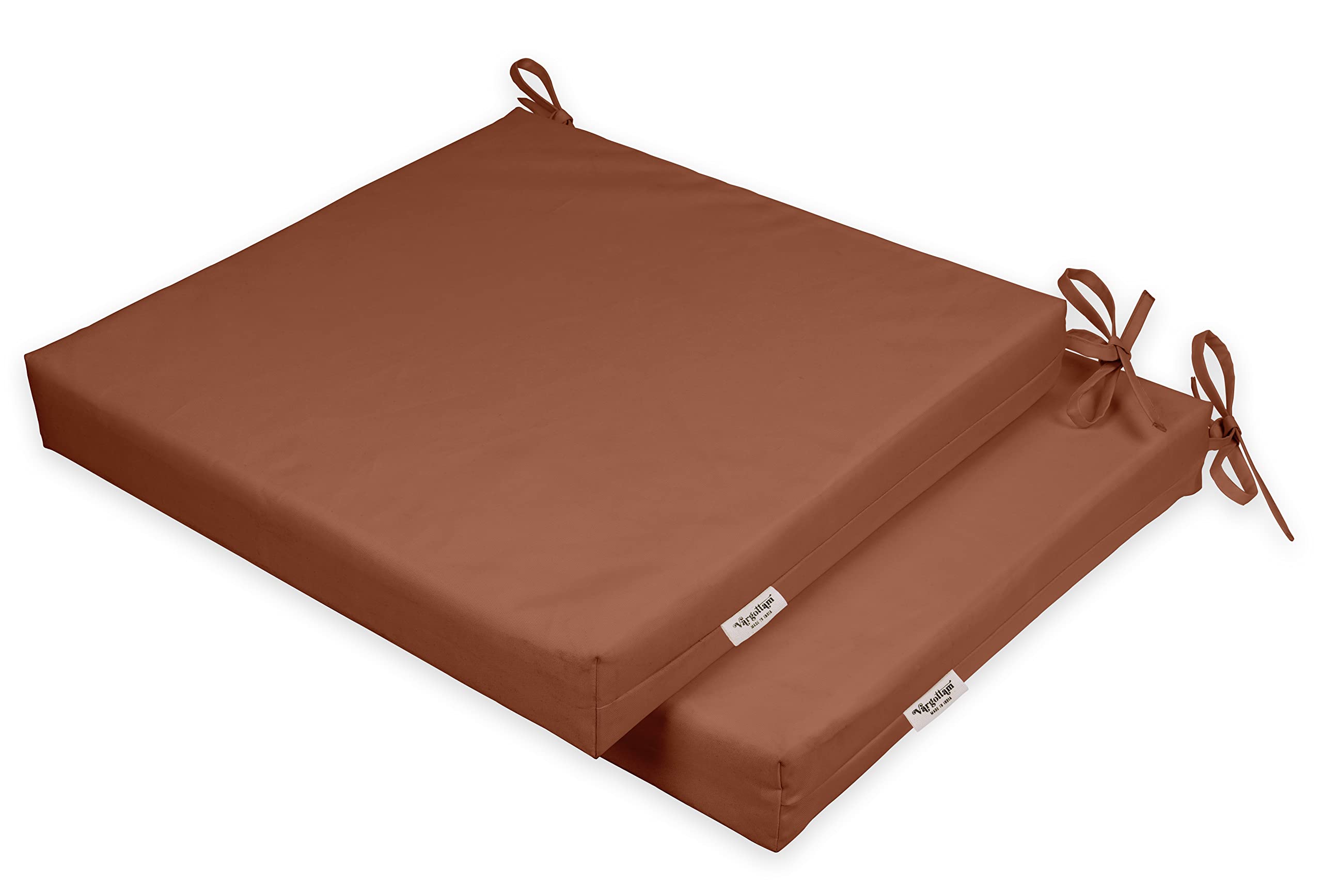 Premium 20x20 Inch Indoor/Outdoor Square Chair Cushions with Ties - Set of 2 Dusty Peach Patio Seat Cushions for Garden Furniture, Deck Chairs & Home Decor | Weather-Resistant & Comfortable for Lounging, Dining & Relaxing