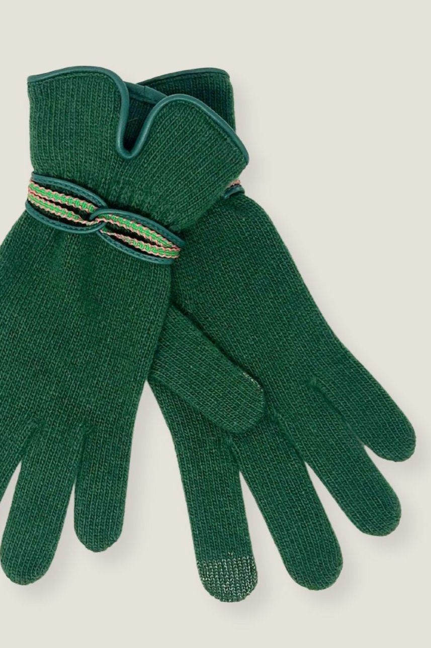 Warm Touchscreen Wool & Cashmere Blend Gloves for Women & Men - Soft Winter Gloves in Green & Fuchsia - Perfect for Outdoor Activities, Skiing, and Cold Weather