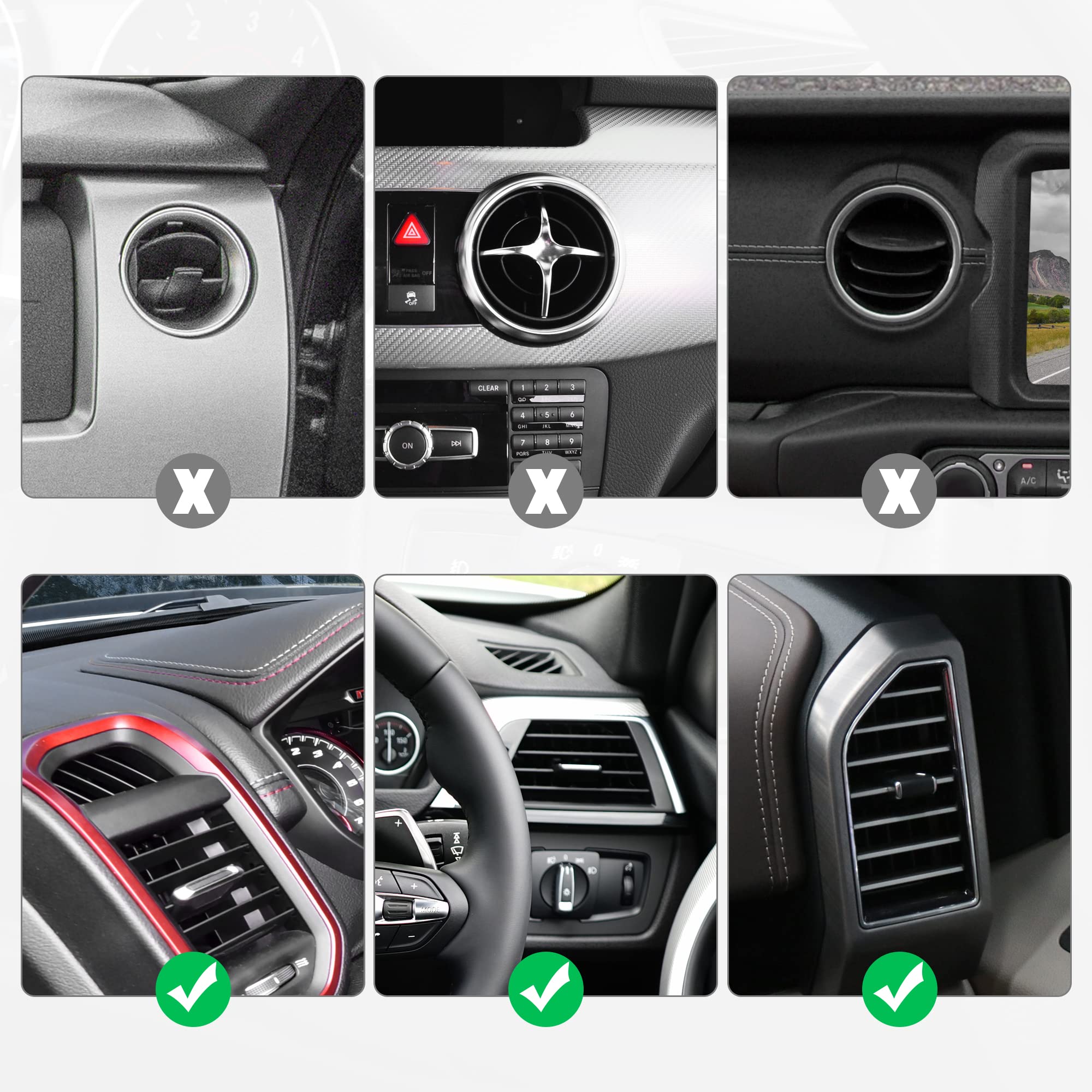 X AUTOHAUX 20-Piece Car Air Vent Decor Strips - Universal Fit for Straight Car Vents, Brown Interior Accessories - Perfect for Customizing & Protecting Your Vehicle's Dashboard Vents
