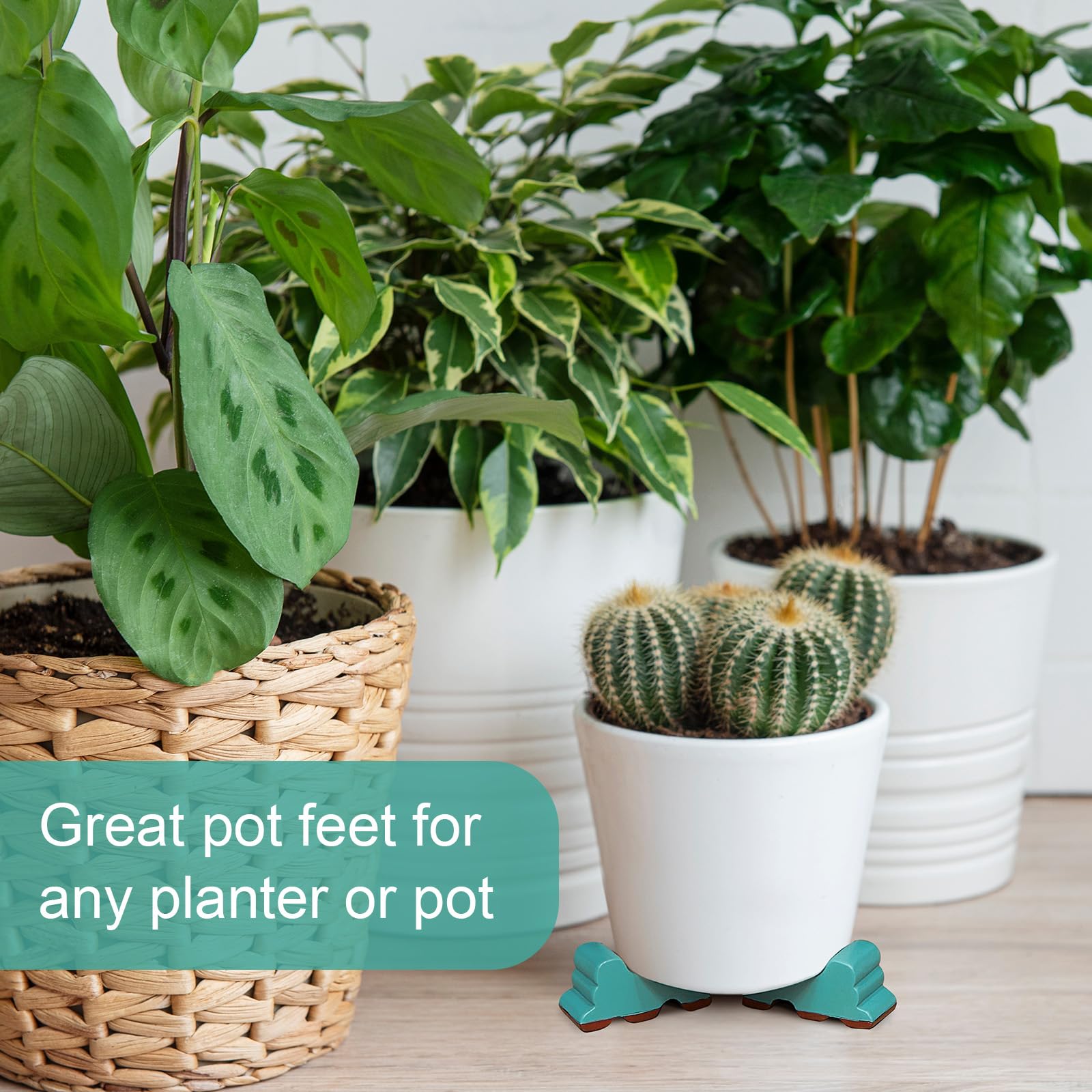 Kigeli 6-Piece Pot Feet - Handmade Frost-Proof Flower Pot Risers & Elevators (3