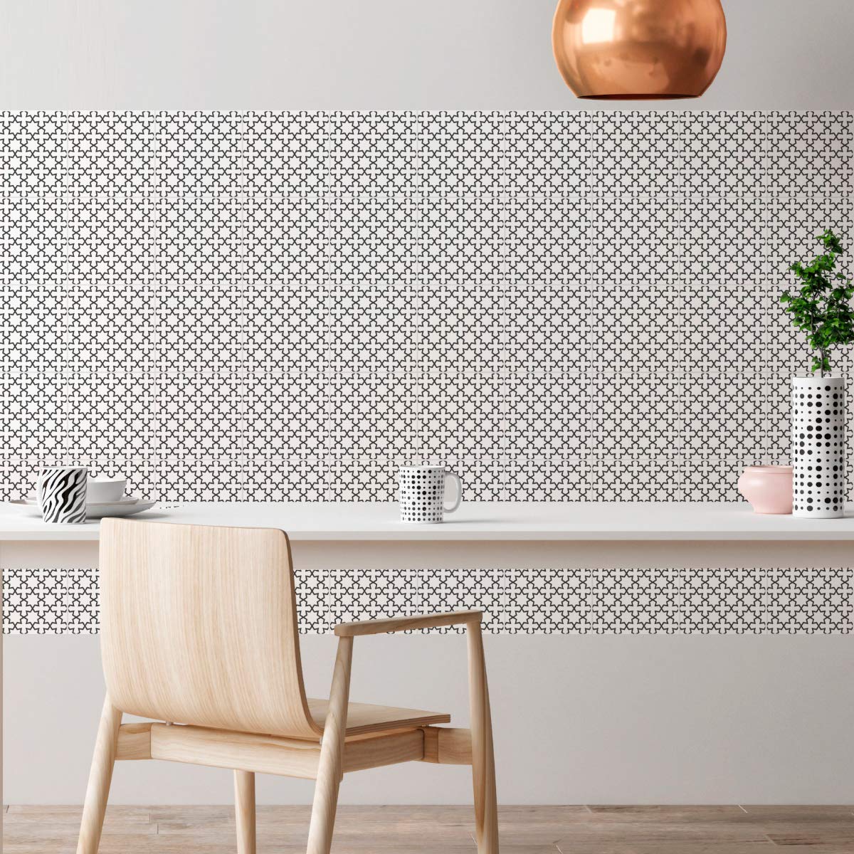 Self-Adhesive Cement Tile Stickers - 60 Pack 20x20cm Waterproof Peel & Stick Wall Decals for Bathroom, Kitchen Backsplash, Laundry Room & Home Decor - Easy DIY Wall Tile Alternative