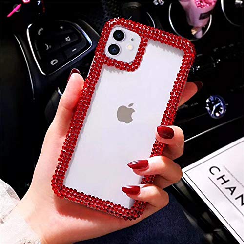 Bonitec Jesiya iPhone 12 Case - 3D Glitter Sparkle Bling Cover with Rhinestone Diamond Design | Luxury Shiny Crystal Clear Protective Bumper | Perfect for Parties, Weddings & Special Occasions