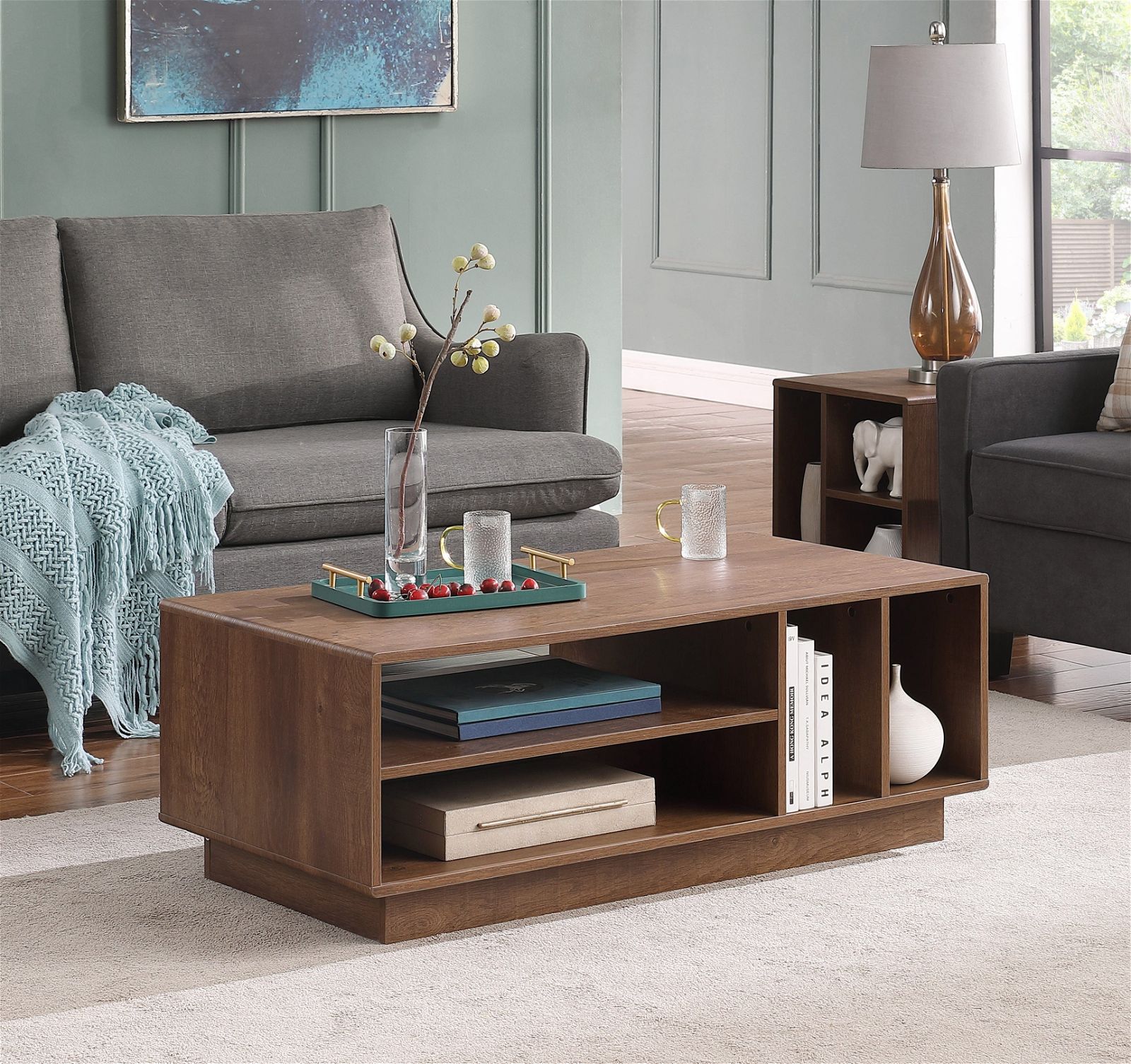 Encore Coffee Table Dark Oak by Tauris™ - Modern Solid Wood Living Room Furniture for Home Decor & Entertaining