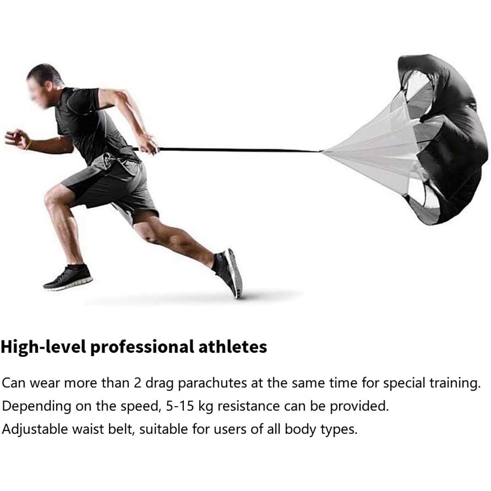 Running Speed Training Parachute - Sports Strength Resistance Parachute for Sprinting, Football, Agility Drills & Fitness Training - Gym Equipment for Athletes