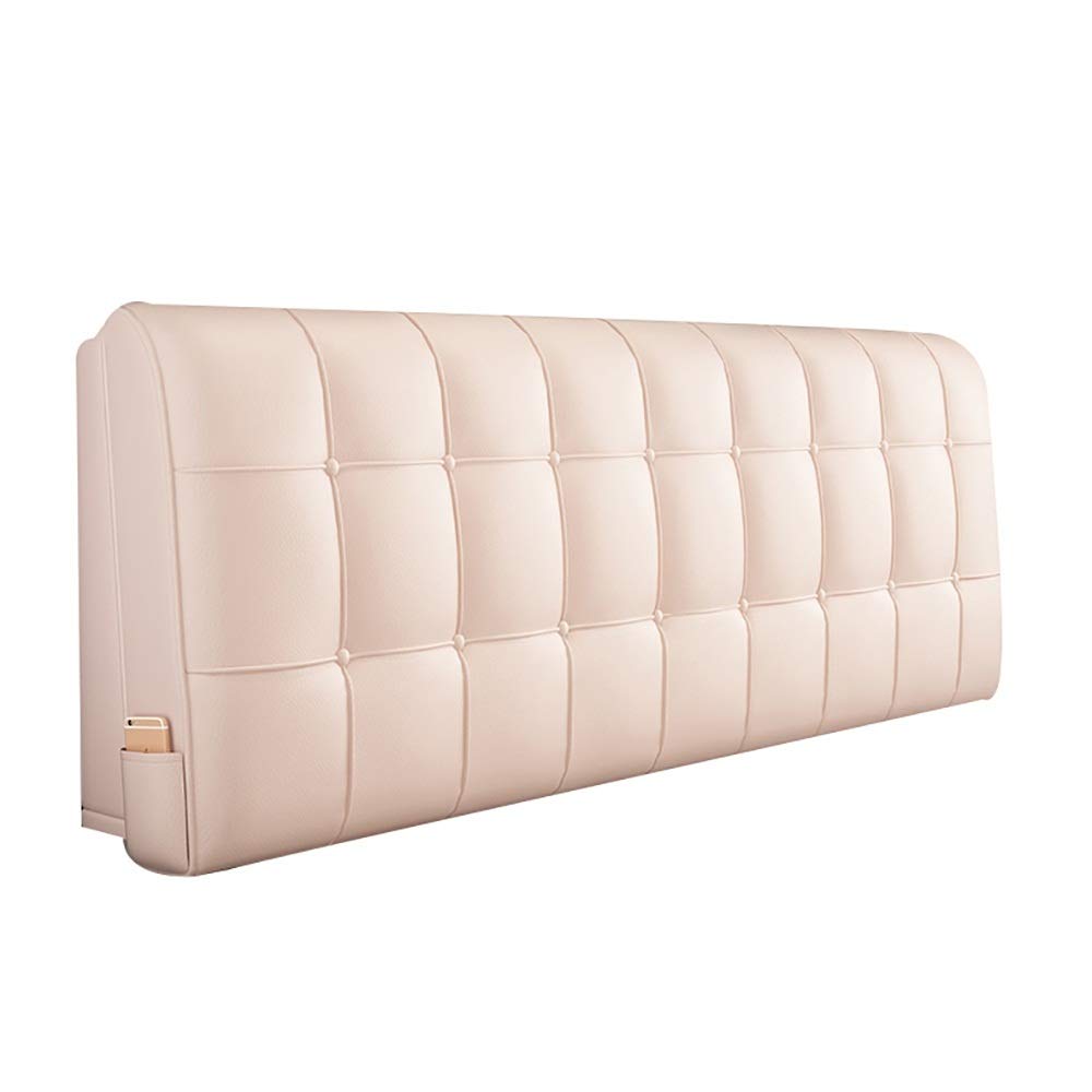 LXLIGHTS Bed Wedge Headboard Cushion - Waterproof & Easy to Clean Pillow for Double Beds - 6 Colors & 5 Sizes (Pink, No Headboard-200cm) - Perfect for Reading, Watching TV, or Back Support in Bed