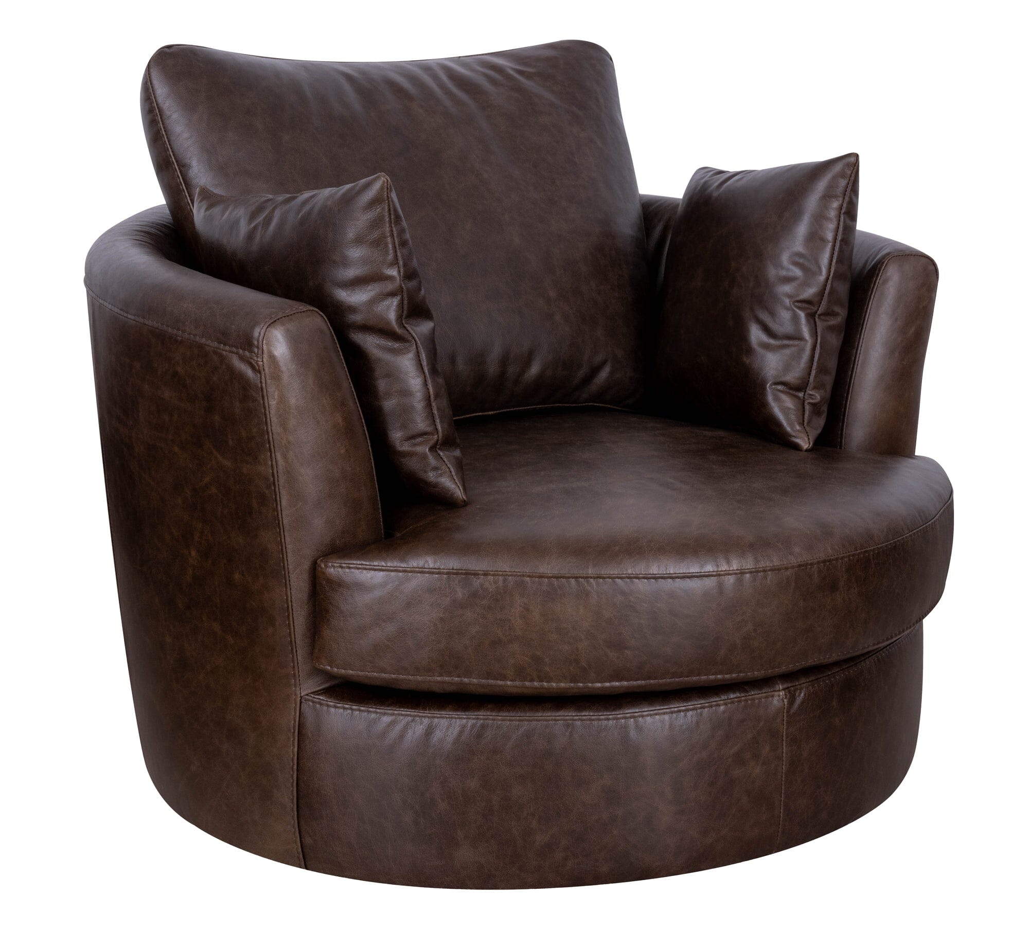 Jodie Leather Swivel Chair - 360 Degree Rotating Office Chair with Padded Seat - Perfect for Home Office, Study Room, and Conference Rooms